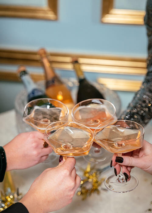 Cheers toast with Domaine Carneros sparkling wine